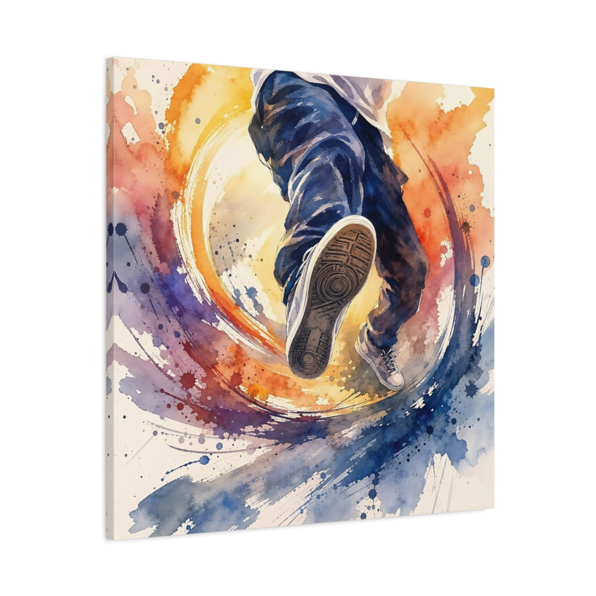 Main Mockup. Urban Sneaker Leap shown as canvas print