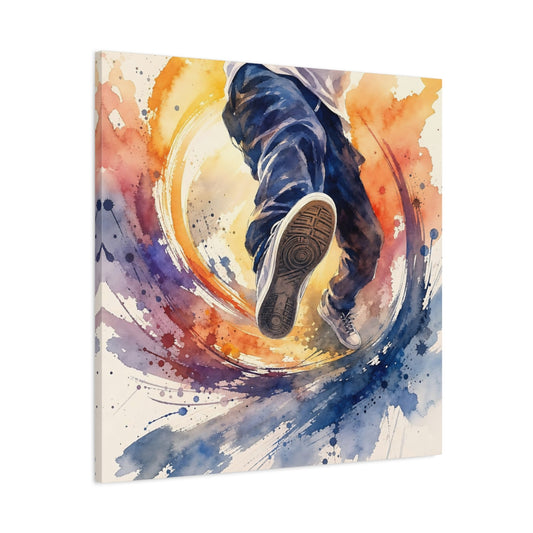 Main Mockup. Urban Sneaker Leap shown as canvas print