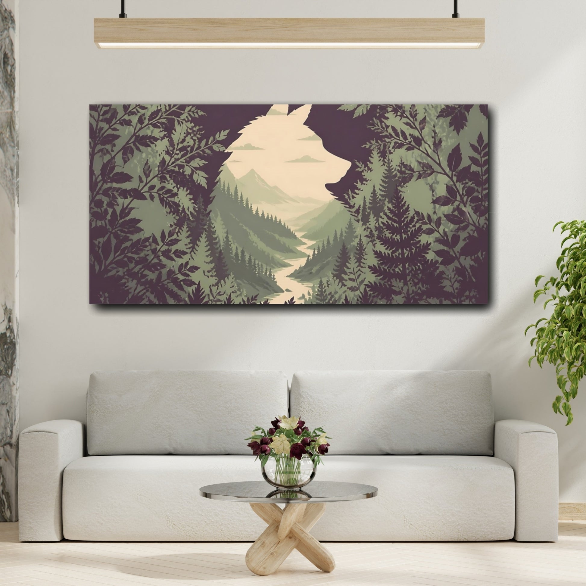 Mockup 2. Valley Within Wolf shown as canvas print