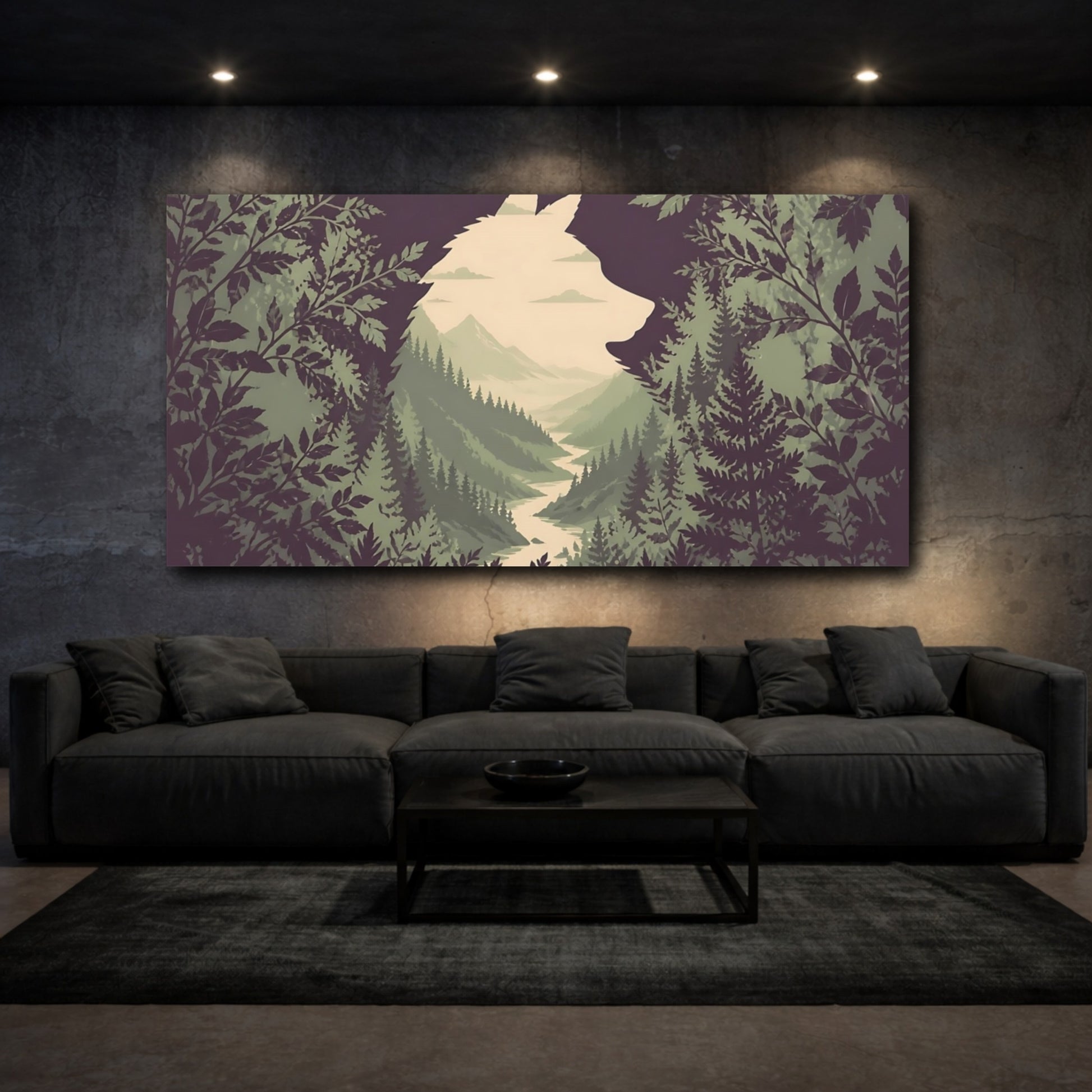 Mockup 3. Valley Within Wolf shown as canvas print