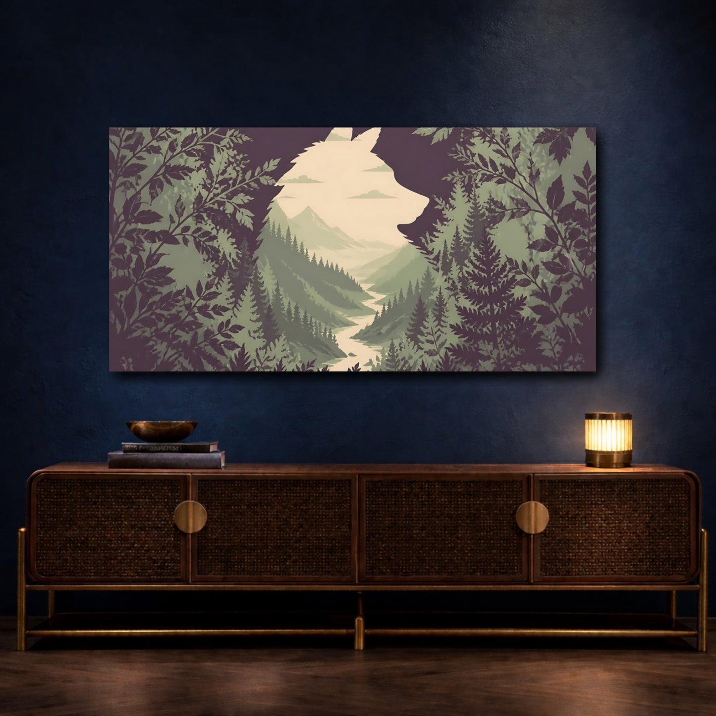 Mockup 4. Valley Within Wolf shown as canvas print