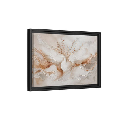Side Mockup 6. Vase With Copper Leaves shown as framed canvas print