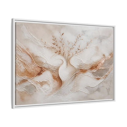 Side Mockup 9. Vase With Copper Leaves shown as framed canvas print