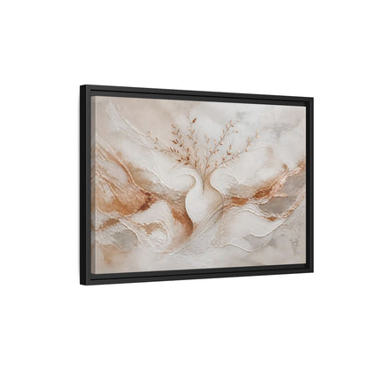 Side Mockup 3. Vase With Copper Leaves shown as framed canvas print
