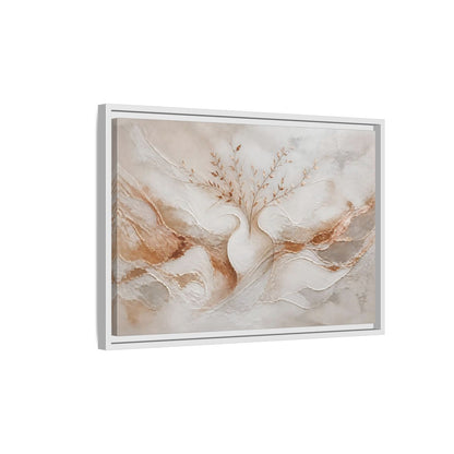 Side Mockup 1. Vase With Copper Leaves shown as framed canvas print