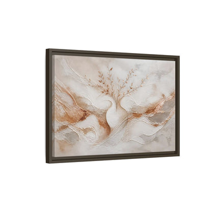 Side Mockup 2. Vase With Copper Leaves shown as framed canvas print