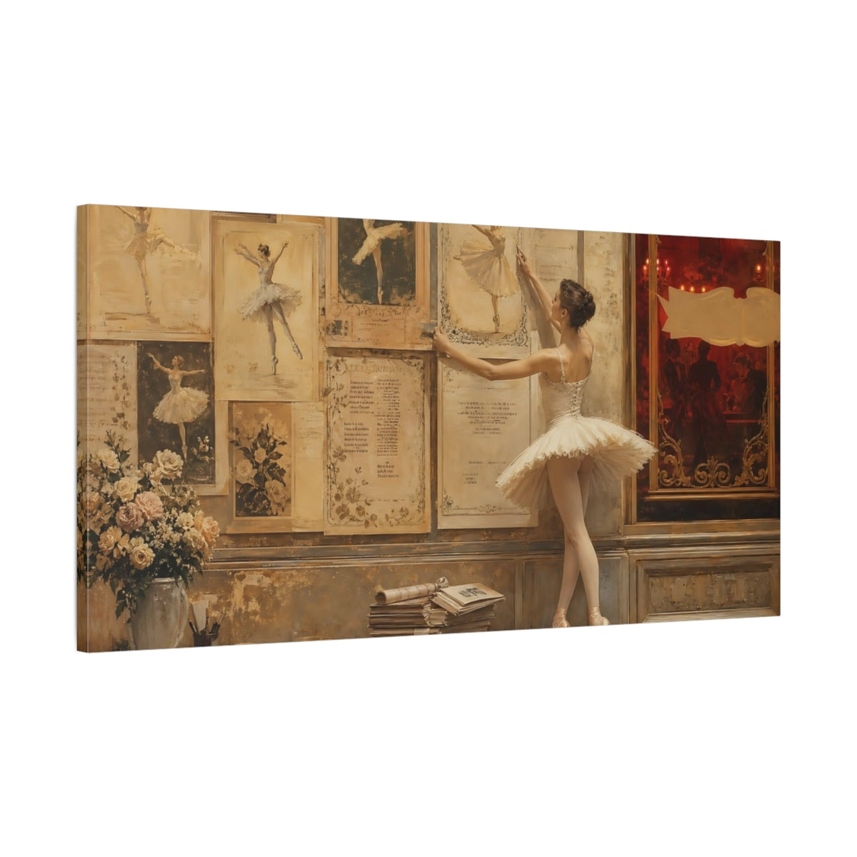 Main Mockup. Vintage Ballerina Gallery shown as canvas print