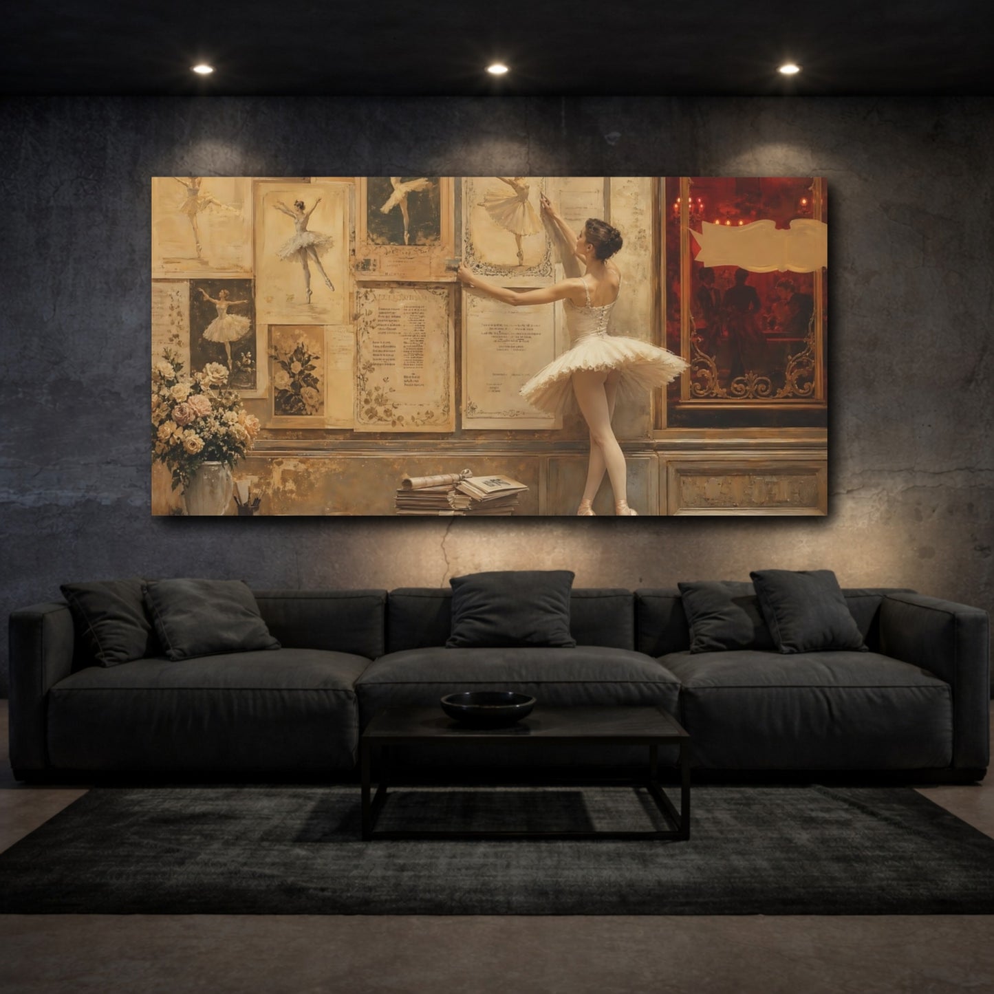 Mockup 3. Vintage Ballerina Gallery shown as canvas print