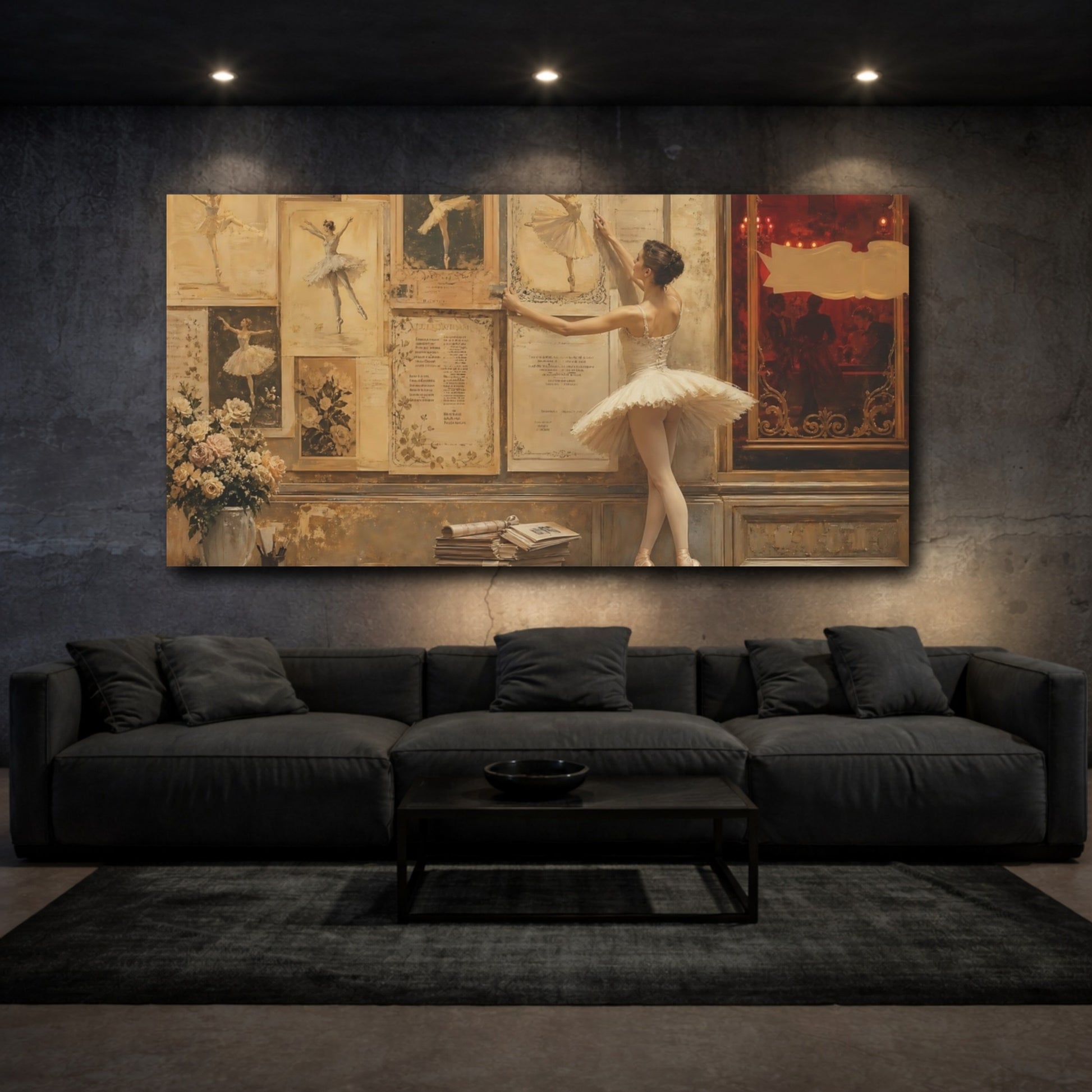 Mockup 3. Vintage Ballerina Gallery shown as canvas print