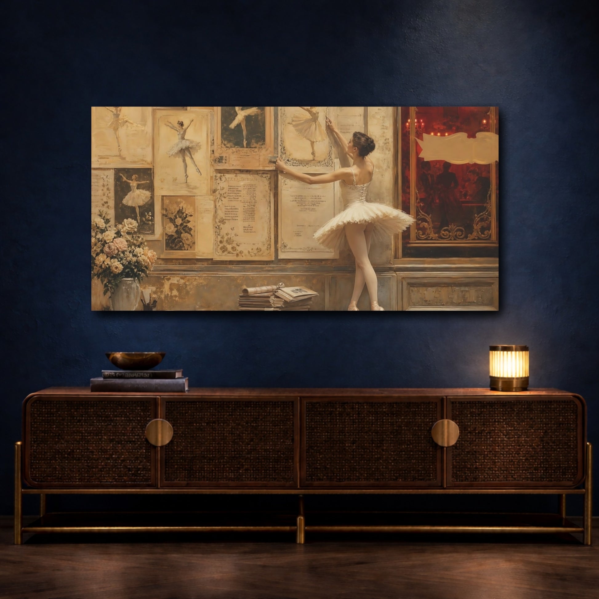 Mockup 4. Vintage Ballerina Gallery shown as canvas print