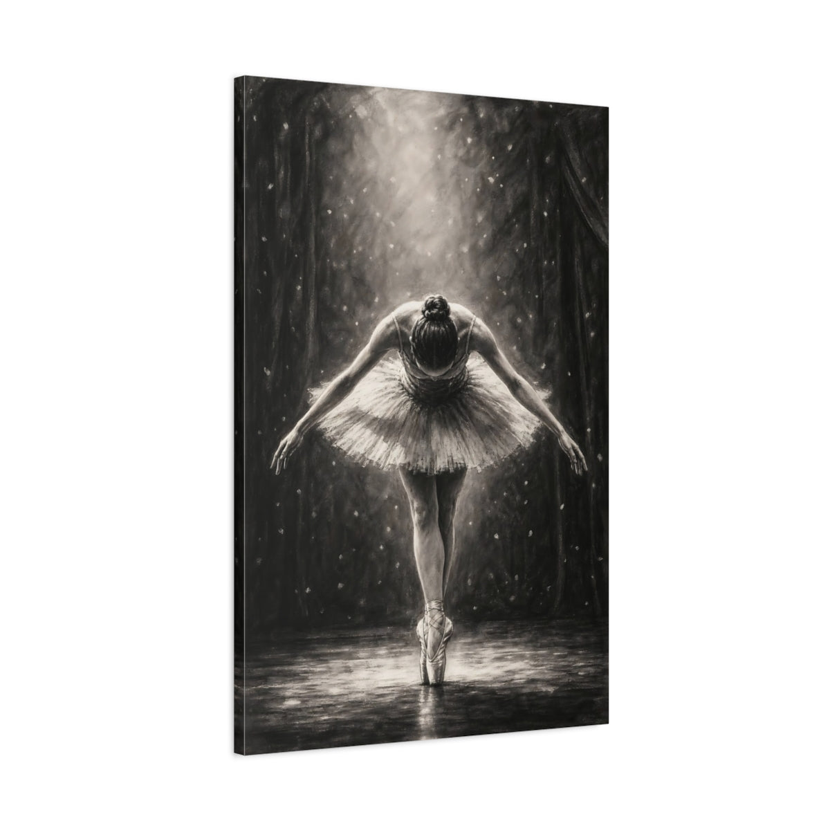 Main Mockup. Vintage Ballerina Monochrome Ballerina shown as canvas print