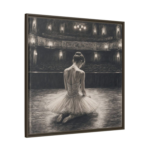 Main Mockup. Vintage Ballerina Sepia Ballerina shown as framed canvas print
