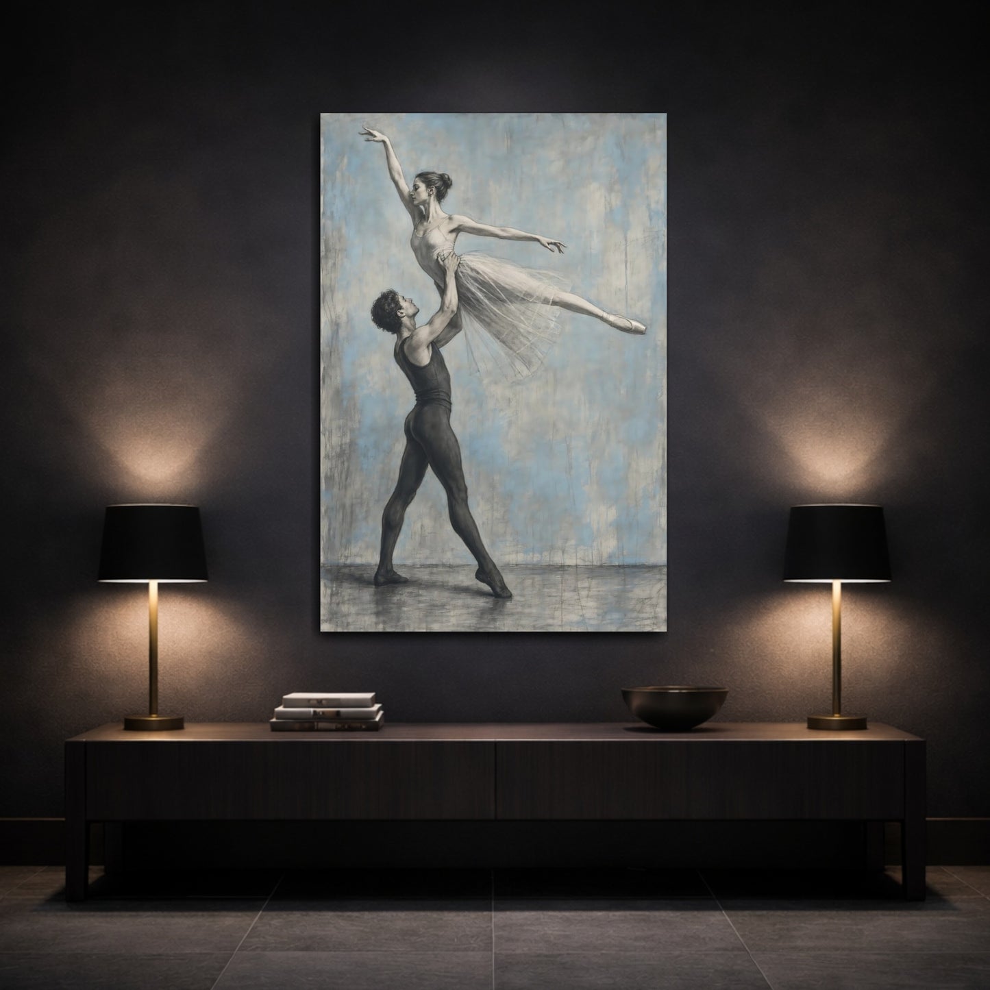 Mockup 3. Vintage Ballet Dancers Ballet Dancers shown as canvas print
