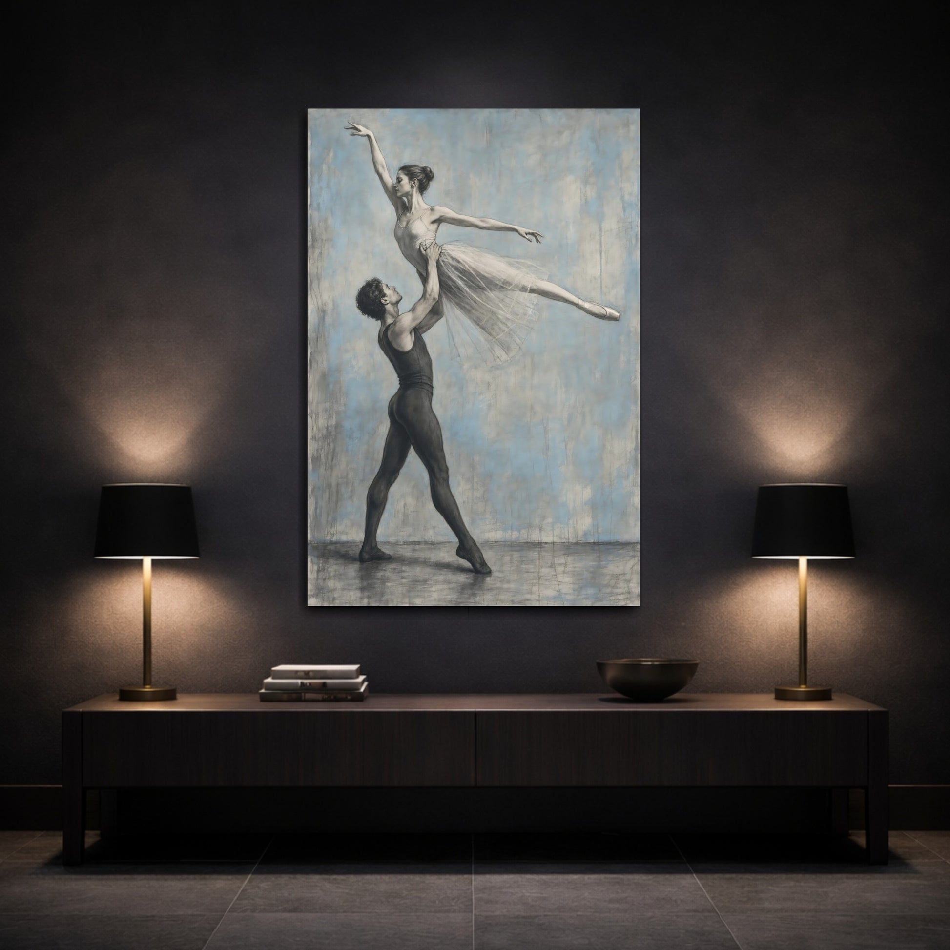 Mockup 3. Vintage Ballet Dancers Ballet Dancers shown as canvas print