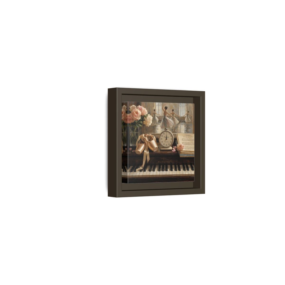 Side Mockup 23. Vintage Ballet Dancers Vintage Ballet shown as framed canvas print