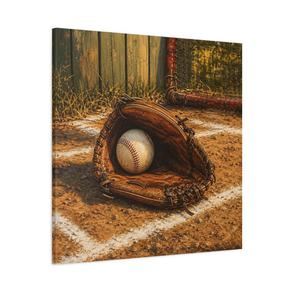 Main Mockup. Vintage Baseball Glove shown as canvas print