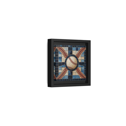 Side Mockup 24. Vintage Baseball Mosaic shown as framed canvas print