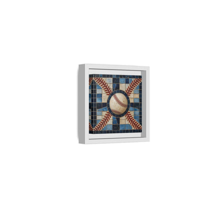 Side Mockup 22. Vintage Baseball Mosaic shown as framed canvas print