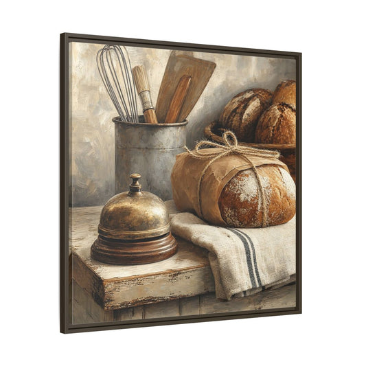 Main Mockup. Vintage Bread Rustic Bakery shown as stretched canvas wall art