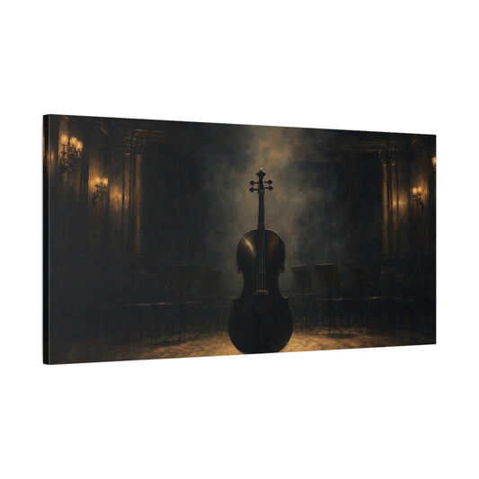 Main Mockup. Vintage Cello Dark Cello shown as canvas print