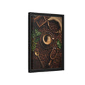 Side Mockup 6. Vintage Coffee Brown And Green Coffee shown as stretched canvas wall art