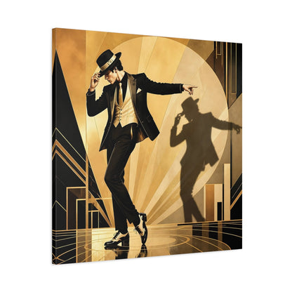 Main Mockup. Vintage Dancer Black And Gold shown as canvas print