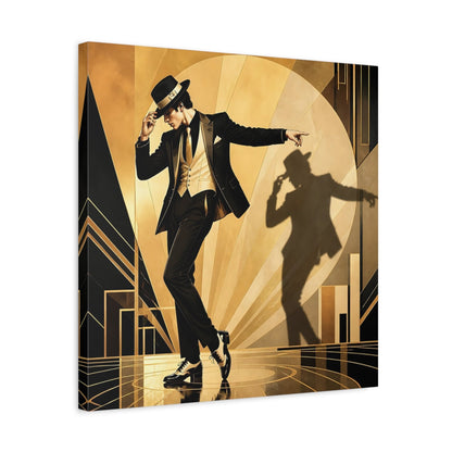 Side Mockup 5. Vintage Dancer Black And Gold shown as canvas print