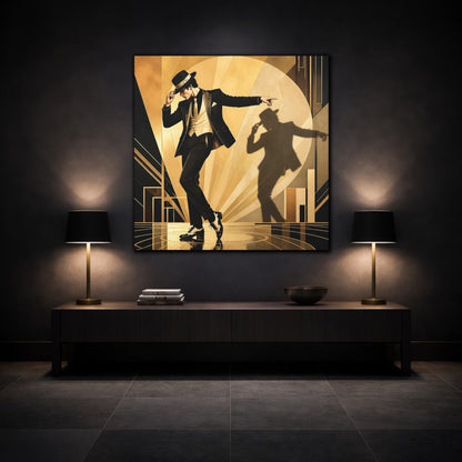 Mockup 3. Vintage Dancer Black And Gold shown as canvas print