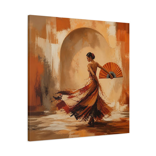 Main Mockup. Vintage Dancer Warm Tones shown as canvas print