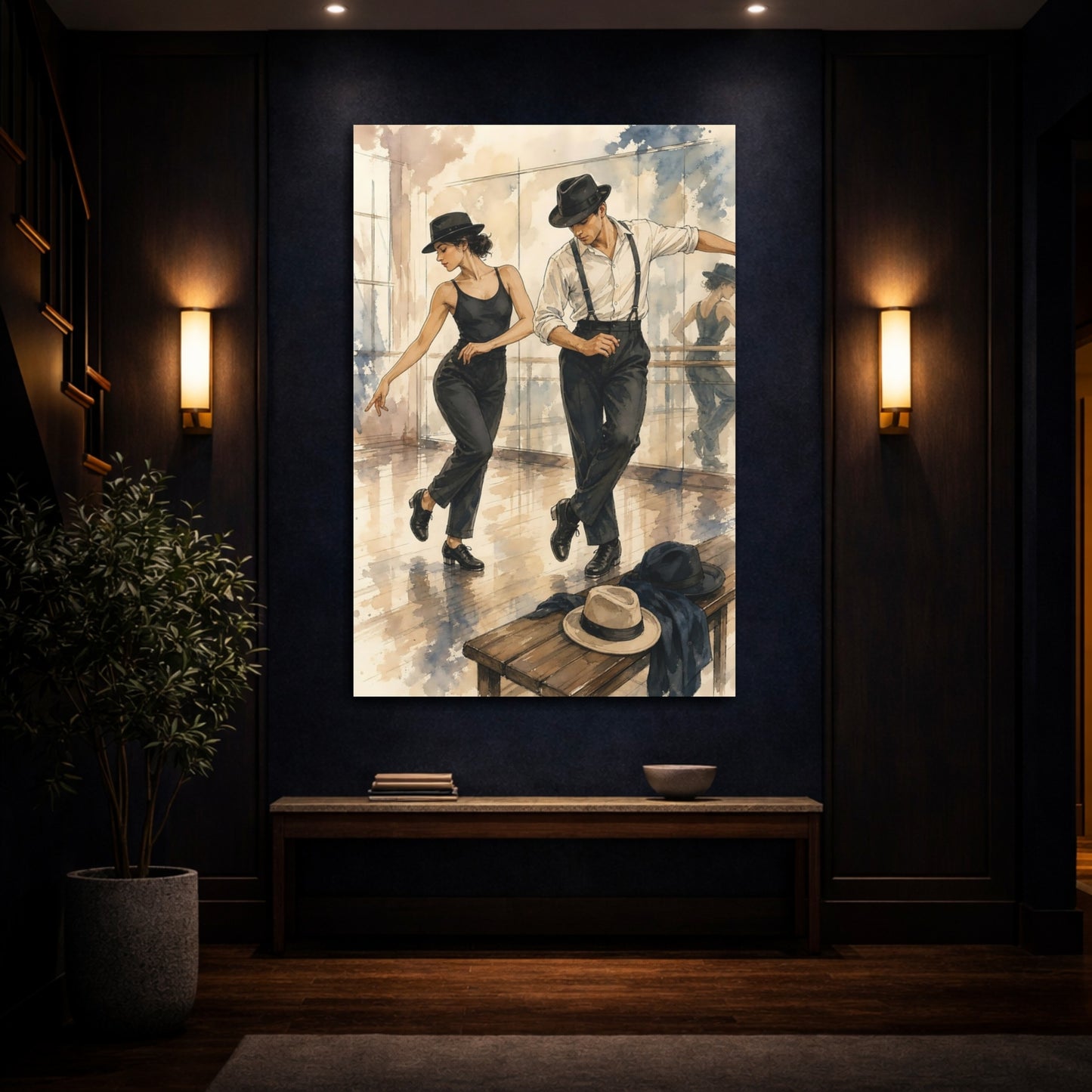 Mockup 4. Vintage Dancers Vintage Dancers shown as canvas print