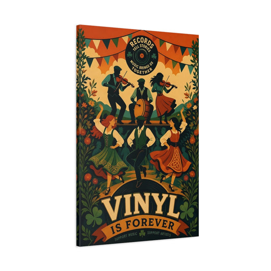 Main Mockup. Vintage Folk Music Irish Folk Dance shown as canvas print