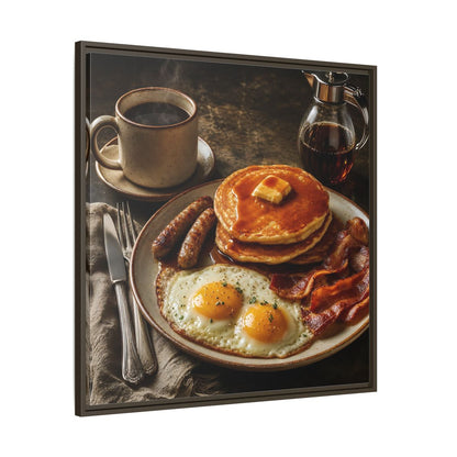 Main Mockup. Vintage Full Breakfast Classic Breakfast shown as stretched canvas wall art