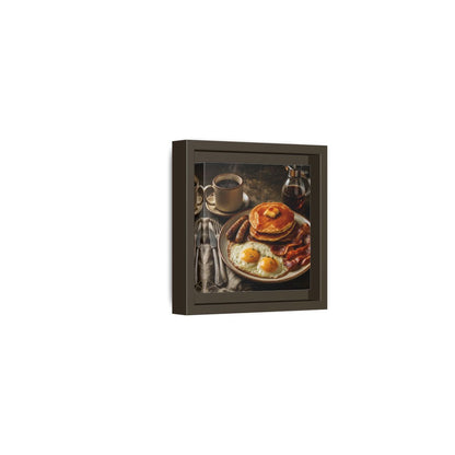 Side Mockup 23. Vintage Full Breakfast Classic Breakfast shown as stretched canvas wall art