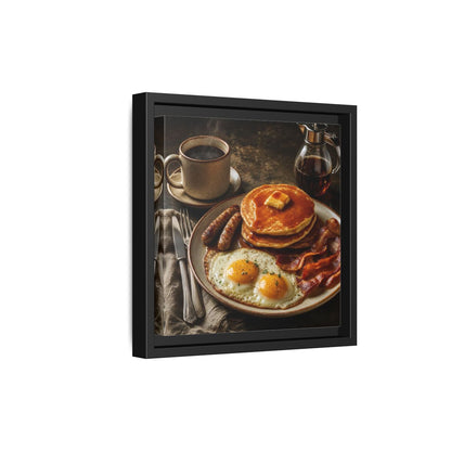 Side Mockup 21. Vintage Full Breakfast Classic Breakfast shown as stretched canvas wall art