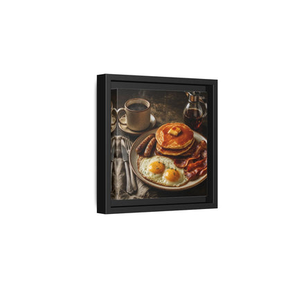 Side Mockup 3. Vintage Full Breakfast Classic Breakfast shown as stretched canvas wall art