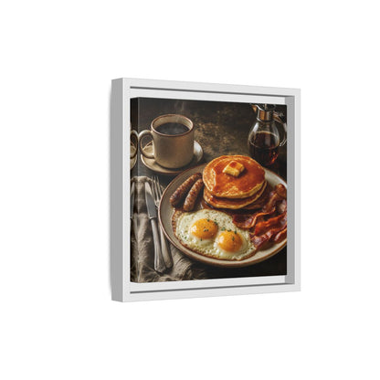 Side Mockup 19. Vintage Full Breakfast Classic Breakfast shown as stretched canvas wall art