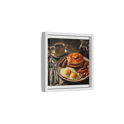 Side Mockup 1. Vintage Full Breakfast Classic Breakfast shown as stretched canvas wall art