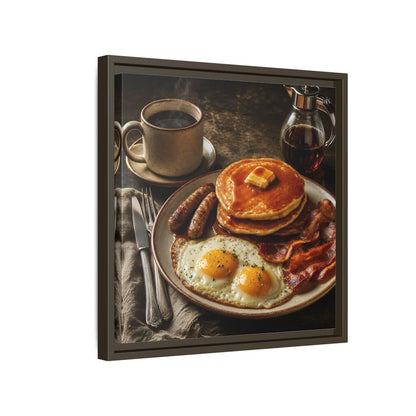 Side Mockup 14. Vintage Full Breakfast Classic Breakfast shown as stretched canvas wall art