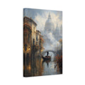Side Mockup 4. Vintage Gondolier Canal Misty Brown shown as stretched canvas wall art