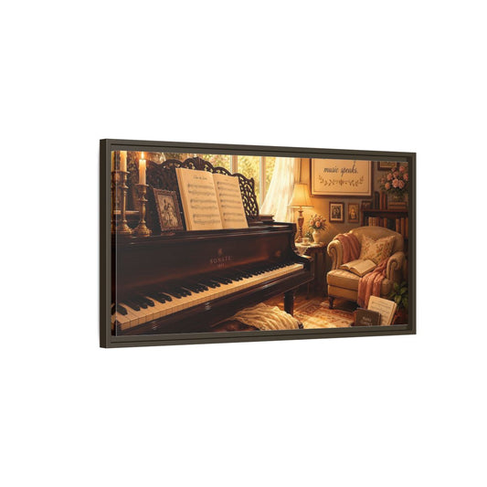 Main Mockup. Vintage Grand Piano Vintage Piano shown as framed canvas print