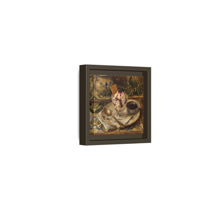 Side Mockup 23. Vintage Ice Cream Vintage Dessert Still Life shown as stretched canvas wall art