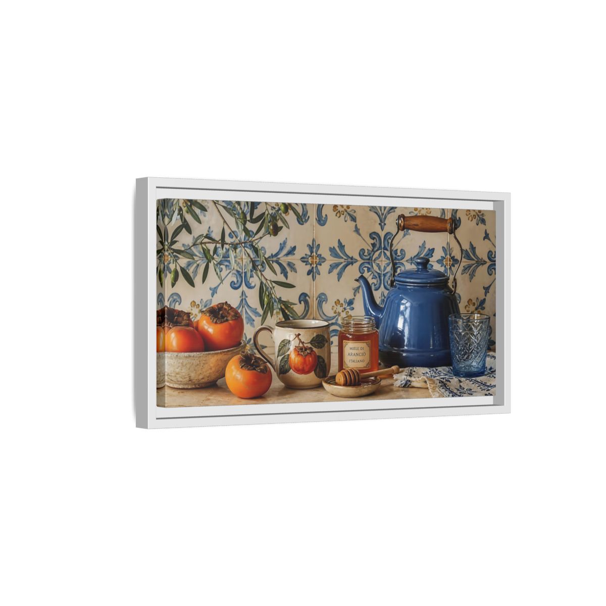 Side Mockup 6. Vintage Kitchen Still Life Vintage Kitchen Still Life shown as framed canvas print