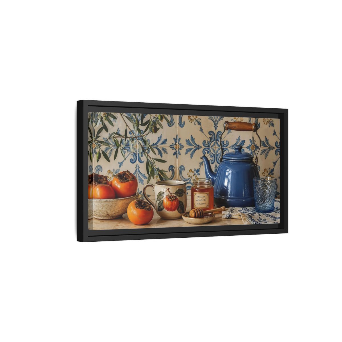 Side Mockup 8. Vintage Kitchen Still Life Vintage Kitchen Still Life shown as framed canvas print