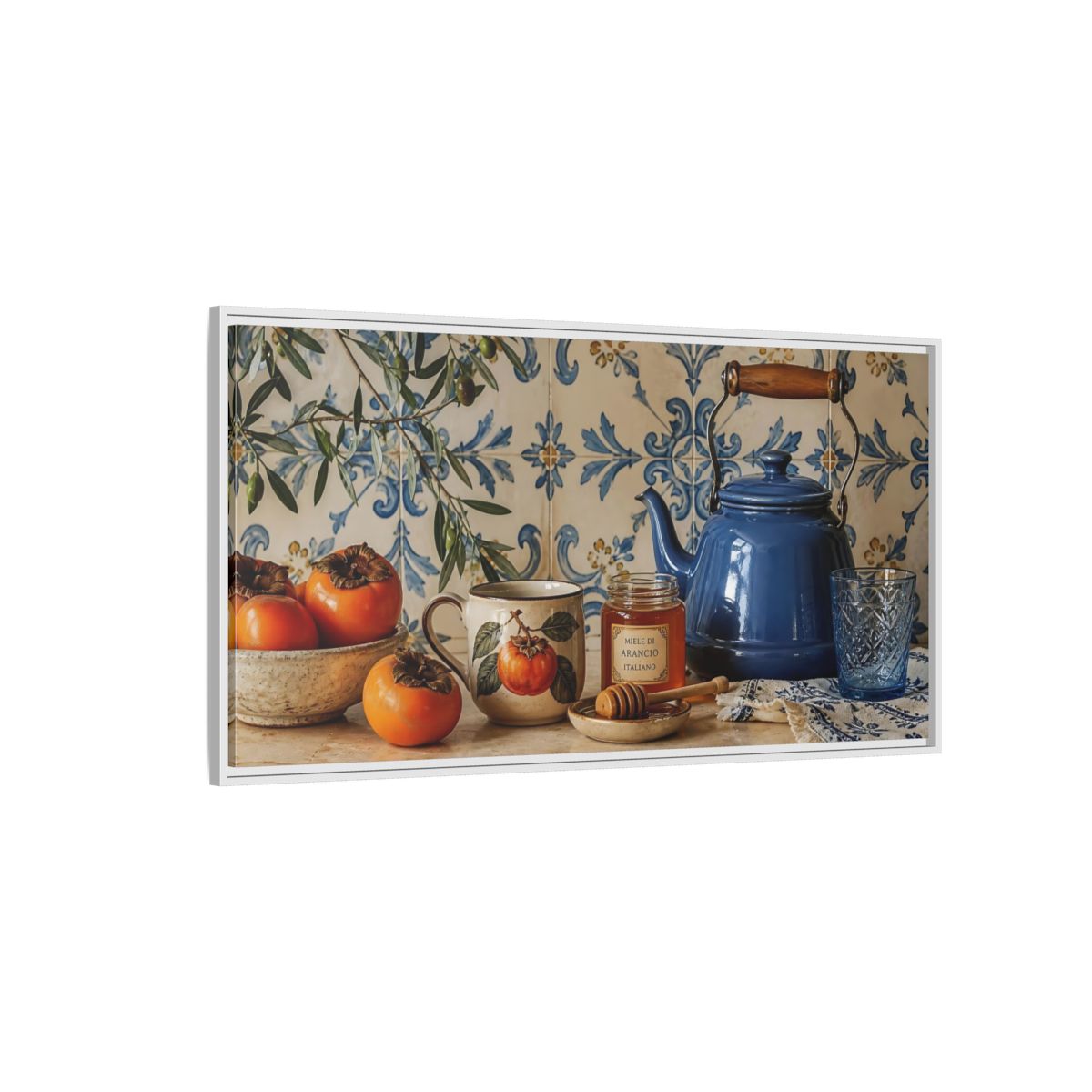 Side Mockup 3. Vintage Kitchen Still Life Vintage Kitchen Still Life shown as framed canvas print
