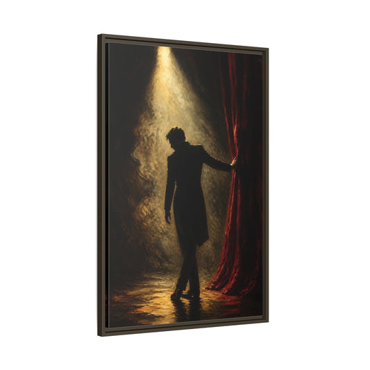 Main Mockup. Vintage Man Dramatic Red Black shown as framed canvas print