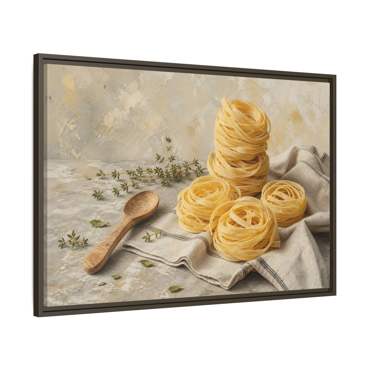 Main Mockup. Vintage Pasta Rustic Pasta shown as stretched canvas wall art