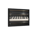 Side Mockup 6. Vintage Piano Keyboard Black And Gold Piano shown as stretched canvas wall art