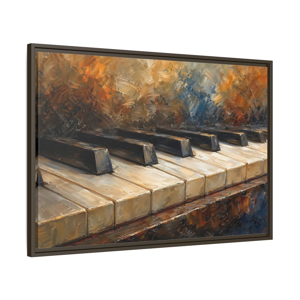 Main Mockup. Vintage Piano Keys Warm Tones Piano shown as stretched canvas wall art