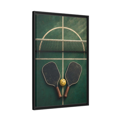 Side Mockup 14. Vintage Pickleball Paddles shown as framed canvas print