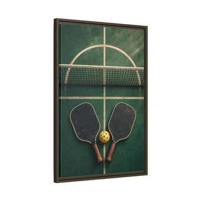 Side Mockup 11. Vintage Pickleball Paddles shown as framed canvas print